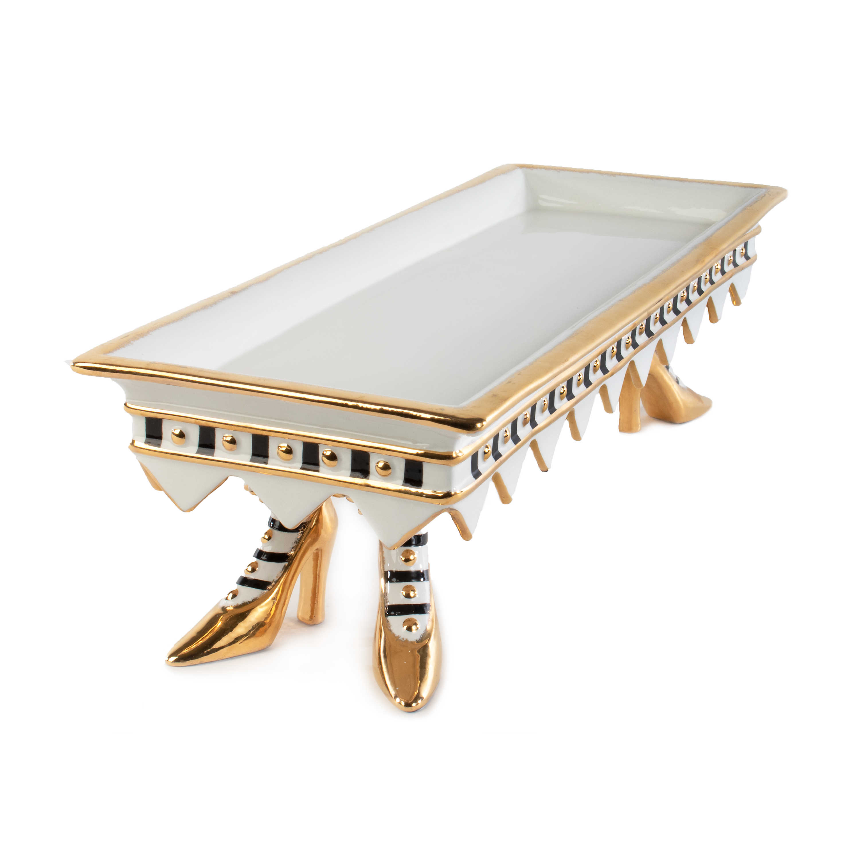 Patience Brewster High Heel Shoe Serving Tray - Ivory & Gold mackenzie-childs Panama 0
