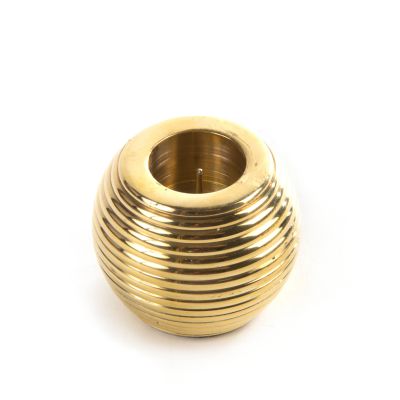 Ribbed Sphere Candle Holders - Gold - Set of 4