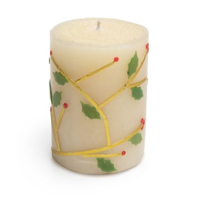 Holly 4" Pillar Candle