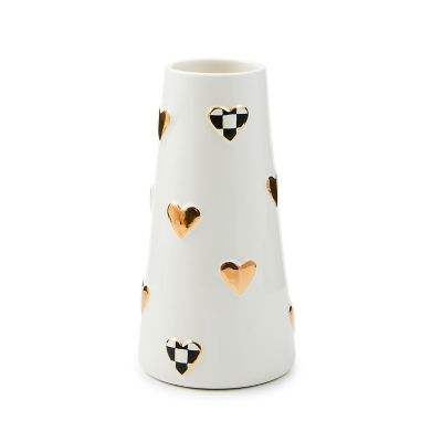 Courtly Check Short Heart Vase mackenzie-childs Panama 0