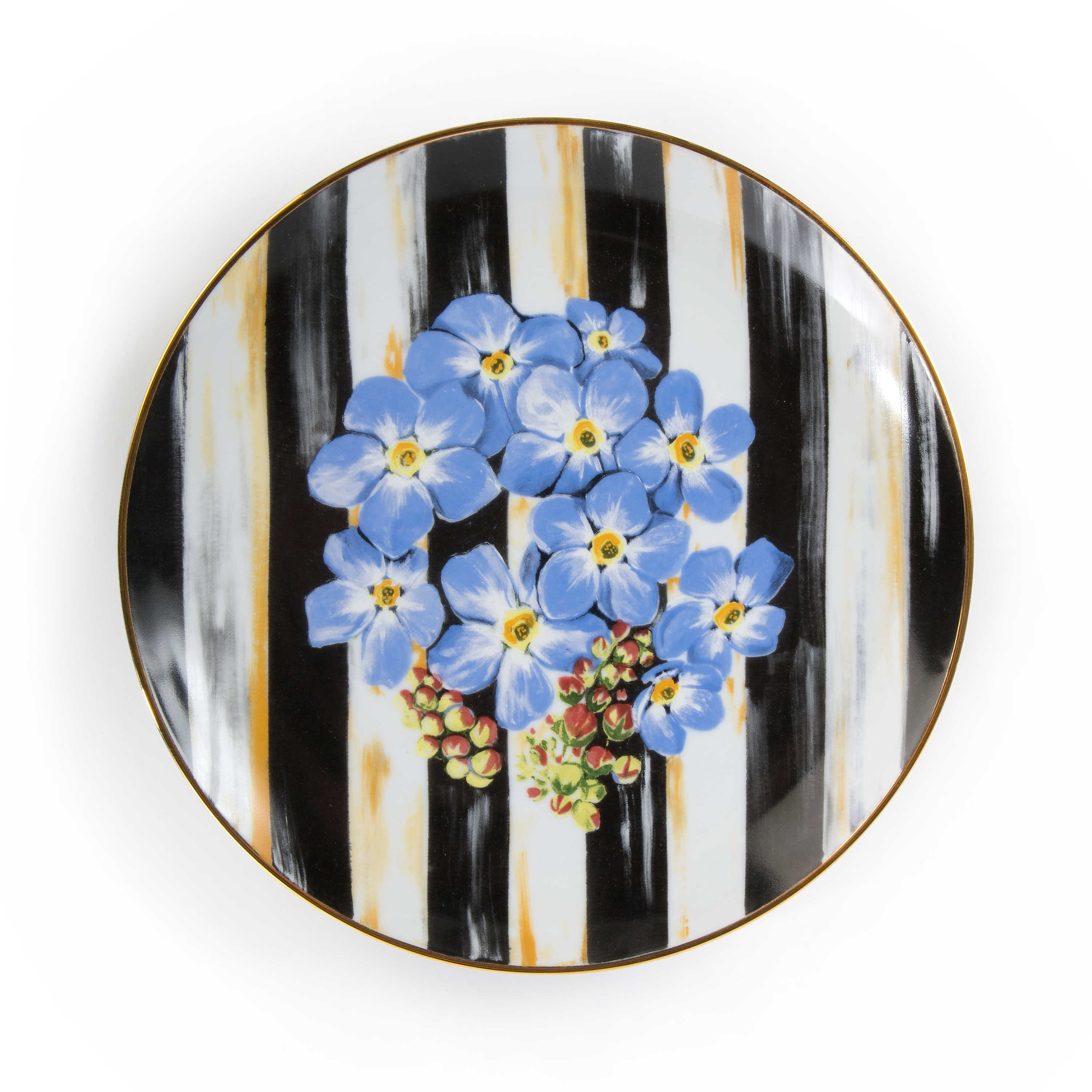 Thistle & Bee Salad Plate - Forget-Me-Not mackenzie-childs Panama 0