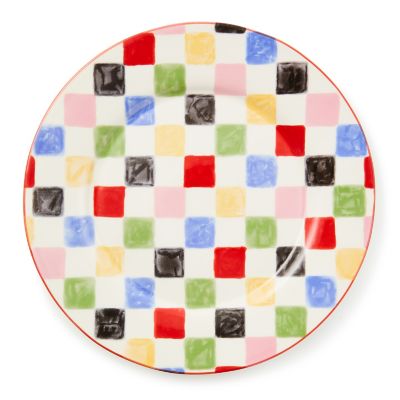 Multi Check Round Platter mackenzie-childs Panama 0