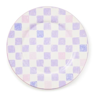 Lilac Check Round Platter mackenzie-childs Panama 0
