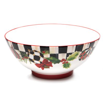 Deck the Halls Serving Bowl mackenzie-childs Panama 0