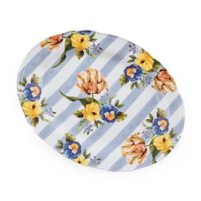 Wildflowers Blue Serving Platter mackenzie-childs Panama 0