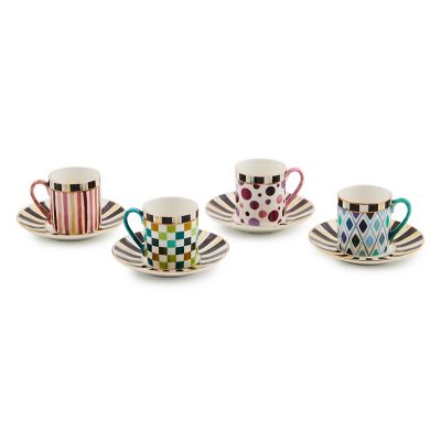 Sweetheart Espresso Cup & Saucer, Set of 4 mackenzie-childs Panama 0