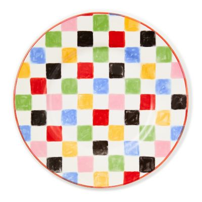 Multi Check Dinner Plate mackenzie-childs Panama 0