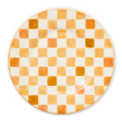 Honey Check Dinner Plate mackenzie-childs Panama 0