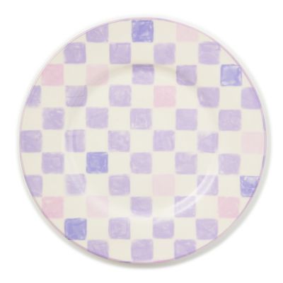 Lilac Check Dinner Plate mackenzie-childs Panama 0