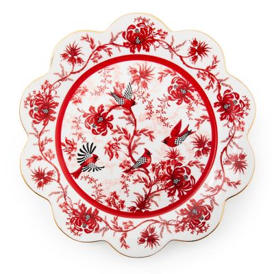 Cardinal Toile Dinner Plate mackenzie-childs Panama 0