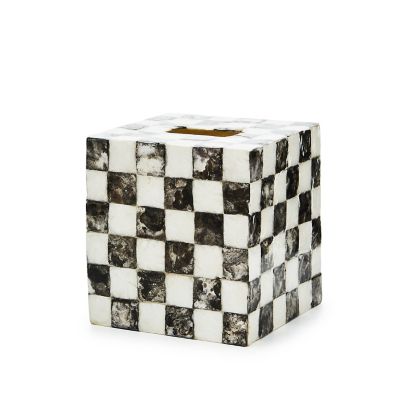 Courtly Check Capiz Boutique Tissue Box Cover mackenzie-childs Panama 0