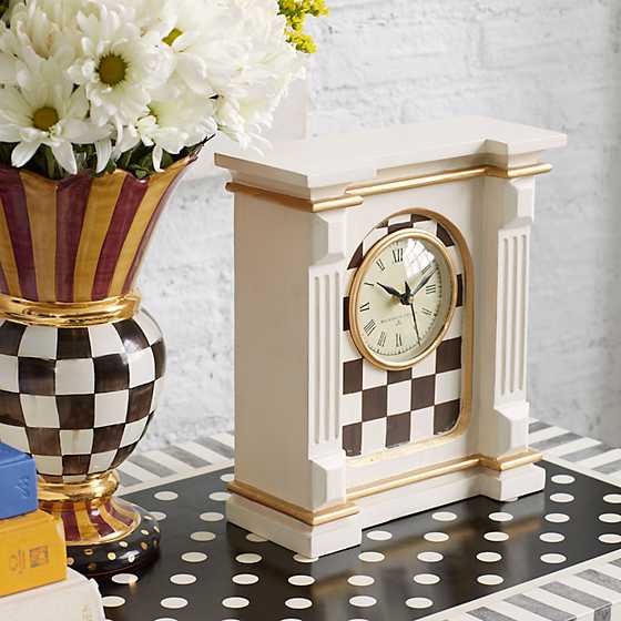 Courtly Check Mantel Clock - Off White image two