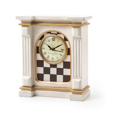 Courtly Check Off White Mantel Clock mackenzie-childs Panama 0