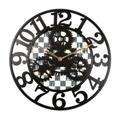 Courtly Check Small Farmhouse Wall Clock mackenzie-childs Panama 0