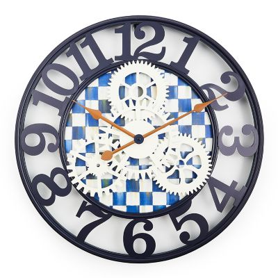 Royal Check Small Farmhouse Wall Clock mackenzie-childs Panama 0