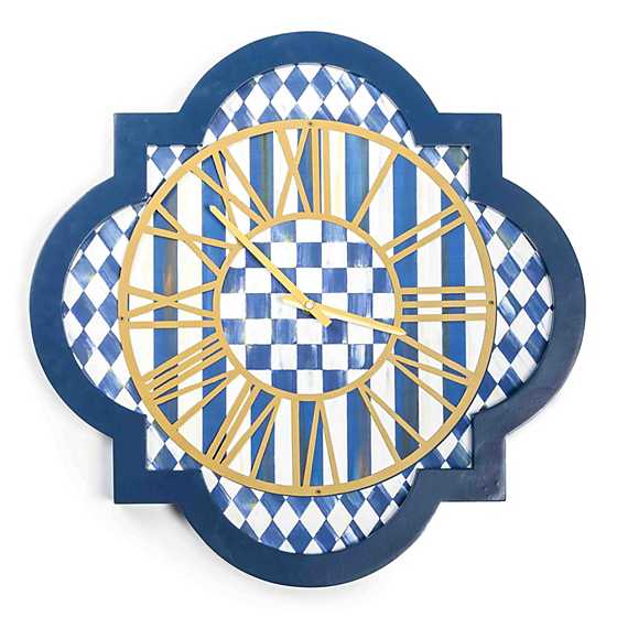 Royal Check Tile Wall Clock