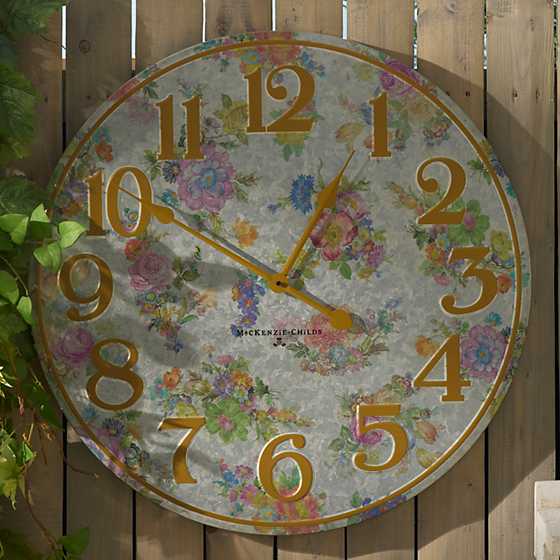 Flower Market Outdoor Wall Clock image two