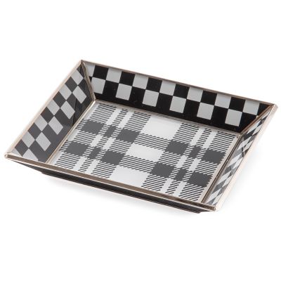 Black & White Tartan Small Tray mackenzie-childs Panama 0