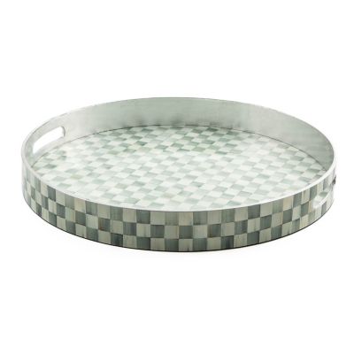 Sterling Check Lacquer Round Tray