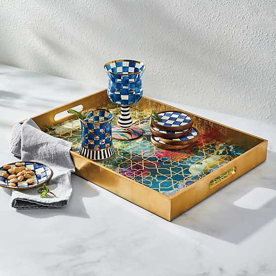 Mosaic Abstract Lacquer Tray image two