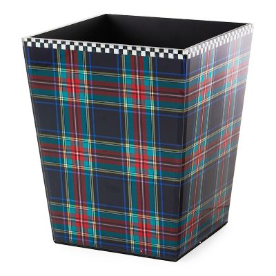 Tartan Black Waste Bin mackenzie-childs Panama 0