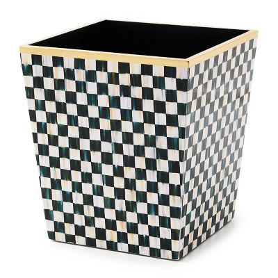 Courtly Check Lacquer Waste Bin mackenzie-childs Panama 0