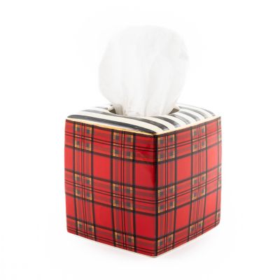 Tartan Red Boutique Tissue Box Cover mackenzie-childs Panama 0