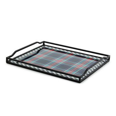 Tartan Black Butler's Tray mackenzie-childs Panama 0