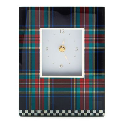 Tartan Black Carriage Clock mackenzie-childs Panama 0