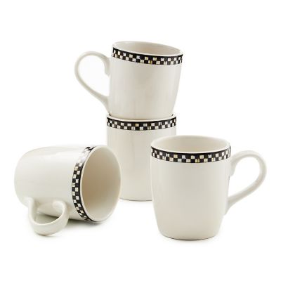 Courtly Check Everyday Mugs, Set of 4 mackenzie-childs Panama 0