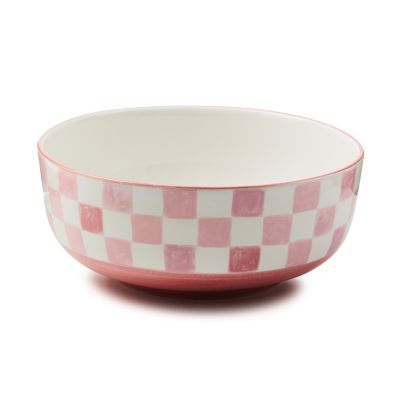 Pink Check Serving Bowl mackenzie-childs Panama 0