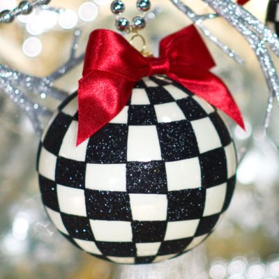 MacKenzie-Childs | Glass Ornament - Courtly Check Large Ball