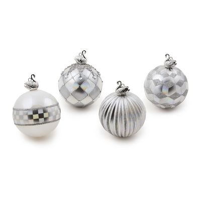 Crystal Palace Swan Glass Ball Ornaments, Set of 4 mackenzie-childs Panama 0