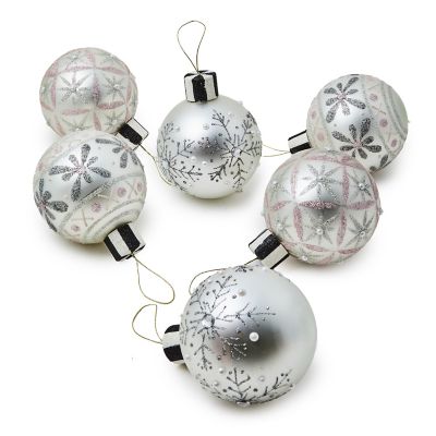 Crystal Palace Snowflake Glass Ball Ornaments, Set of 6 mackenzie-childs Panama 0