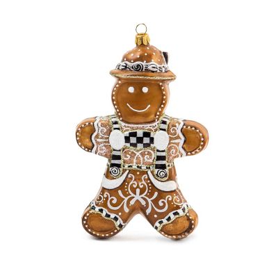 Farmhouse Gingerbread Boy Glass Ornament mackenzie-childs Panama 0