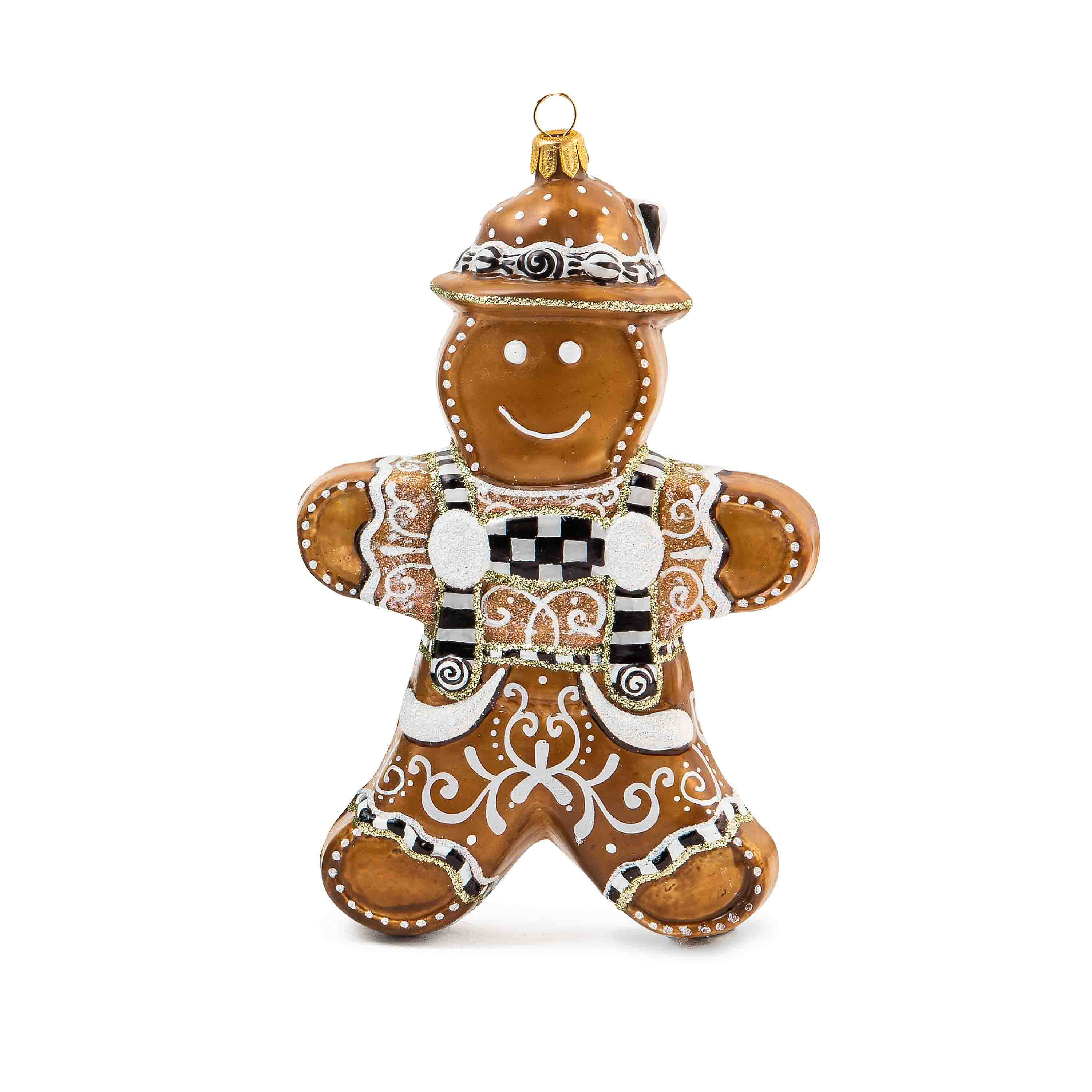Glass Ornament - Farmhouse Gingerbread Boy mackenzie-childs Panama 0