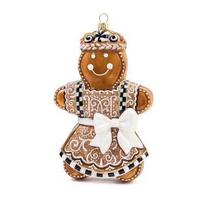 Farmhouse Gingerbread Girl Glass Ornament mackenzie-childs Panama 0