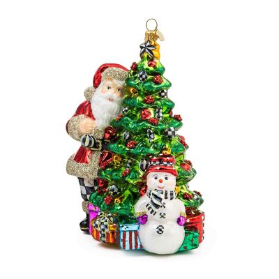 Treeside Santa Glass Ornament mackenzie-childs Panama 0