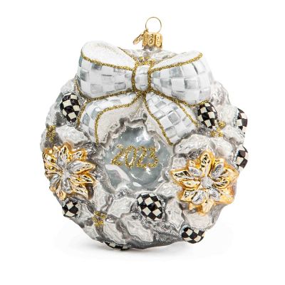 Glass Ornament - Glam Up 2023 Wreath mackenzie-childs Panama 0