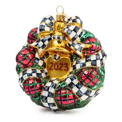 Tartastic 2023 Wreath Glass Ornament mackenzie-childs Panama 0