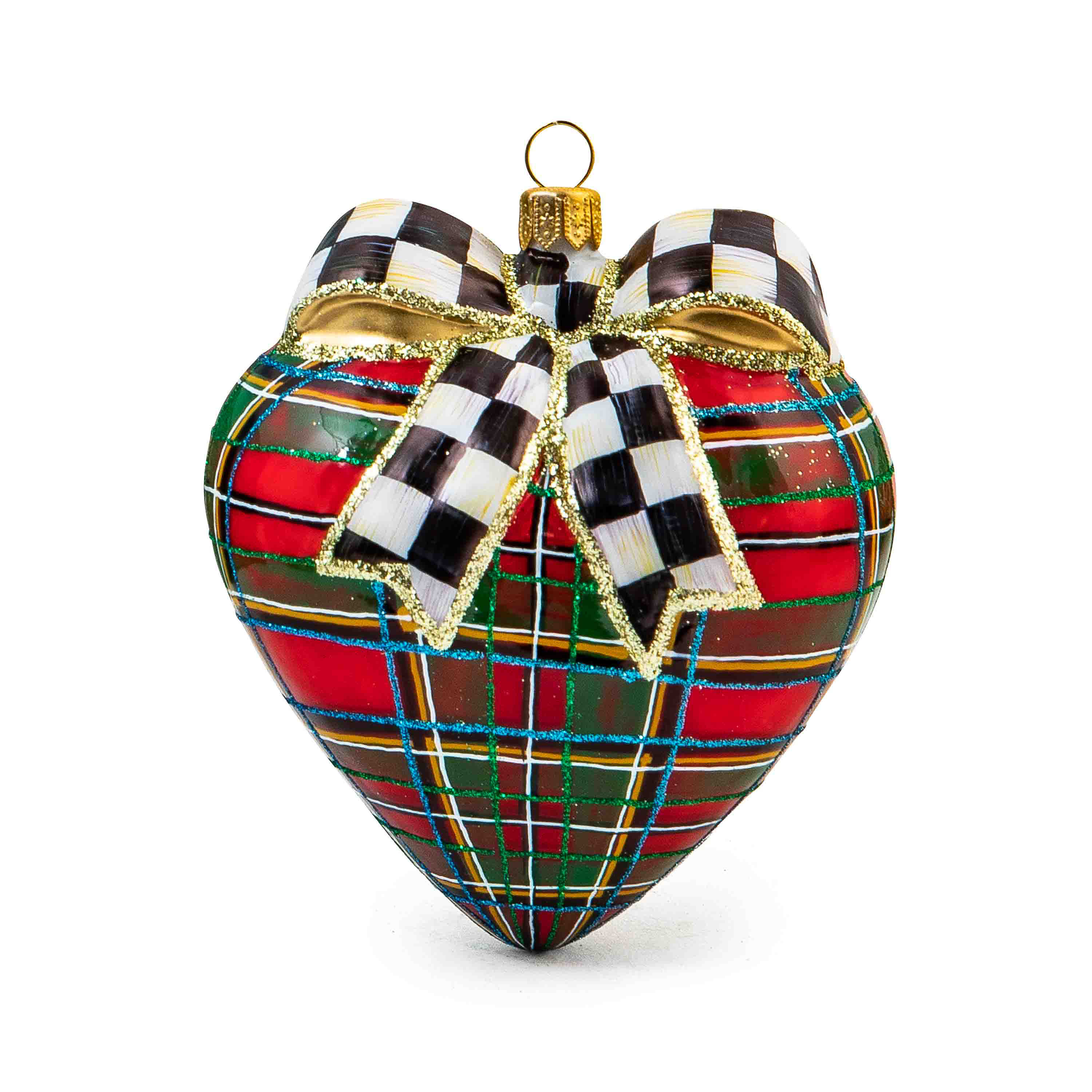 Tartastic Heart Glass Ornament mackenzie-childs Panama 0