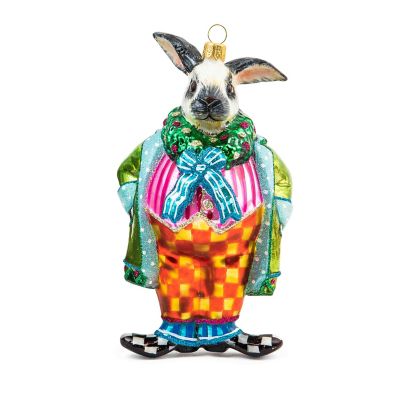 Granny Kitsch Rabbit Glass Ornament mackenzie-childs Panama 0