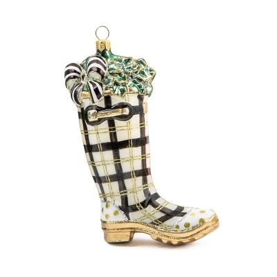 Glam Up Wellie Glass Ornament mackenzie-childs Panama 0