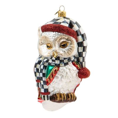 Sleepy Owl Glass Ornament mackenzie-childs Panama 0