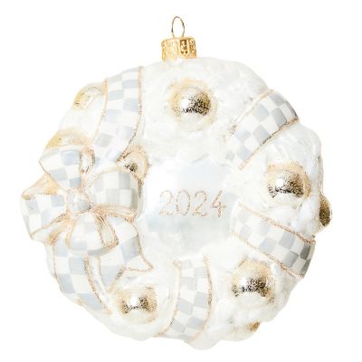 2024 Crystal Palace Wreath Glass Ornament mackenzie-childs Panama 0