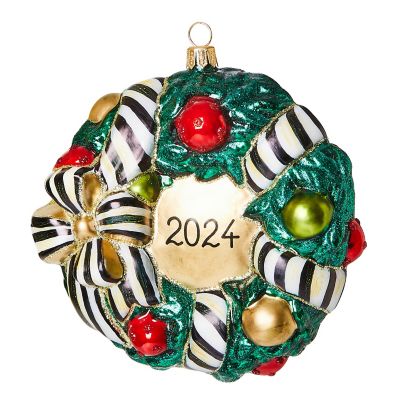 2024 Classic Courtly Wreath Glass Ornament mackenzie-childs Panama 0