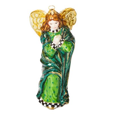 Emerald Luxe Angel Glass Ornament mackenzie-childs Panama 0