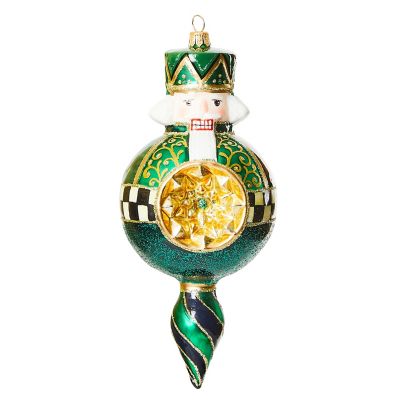 Emerald Luxe Nutcracker Reflector Glass Ornament mackenzie-childs Panama 0