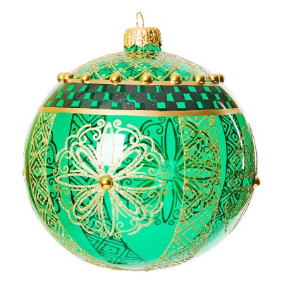 Emerald Luxe Ball Glass Ornament mackenzie-childs Panama 0