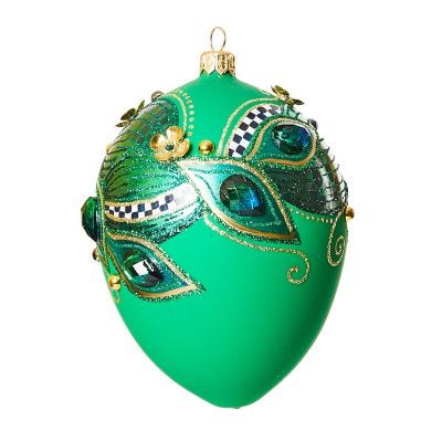 Emerald Luxe Oval Ball Glass Ornament mackenzie-childs Panama 0